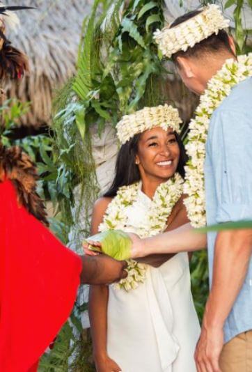 Deborah Panzokou and Thomas Meunier spent their honeymoon in French Polynesia.